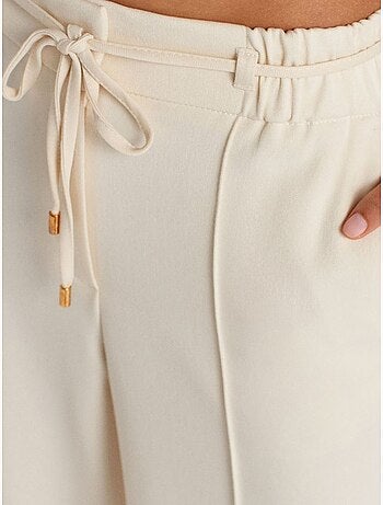 DILVIN Pantalon Large En Crêpe Avec Taille À Cordon