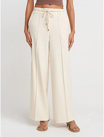 DILVIN Pantalon Large En Crêpe Avec Taille À Cordon