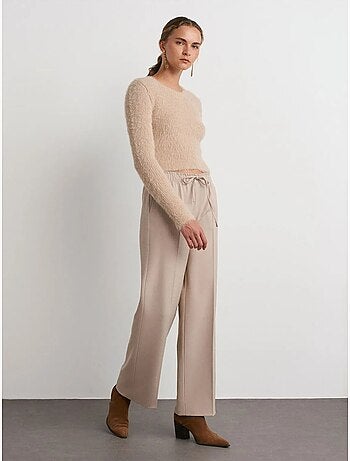 DILVIN Pantalon Large En Crêpe