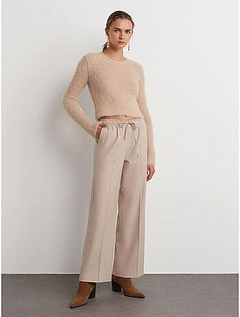 DILVIN Pantalon Large En Crêpe