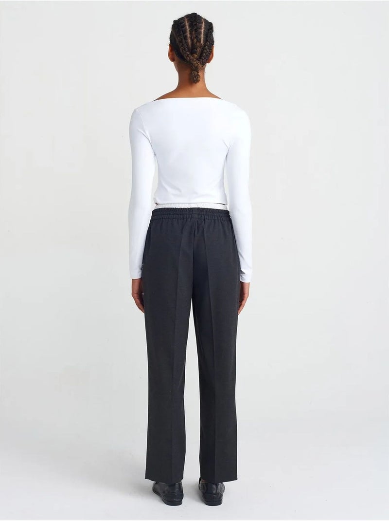 DILVIN Pantalon Large En Crêpe gris anthracite - Kiabi
