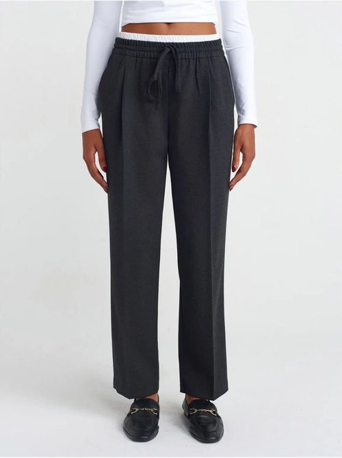 DILVIN Pantalon Large En Crêpe - Kiabi DILVIN Pantalon Large En Crêpe - Kiabi