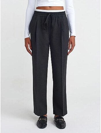DILVIN Pantalon Large En Crêpe