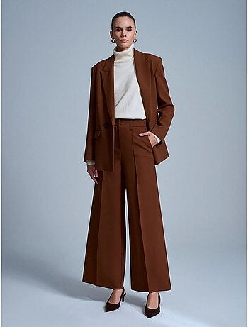 DILVIN Pantalon Large En Crêpe