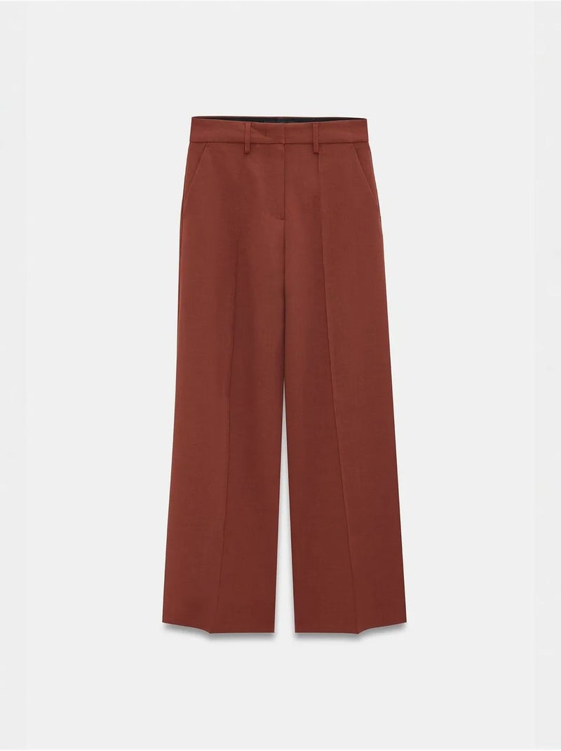 DILVIN Pantalon Large En Crêpe Marron - Kiabi