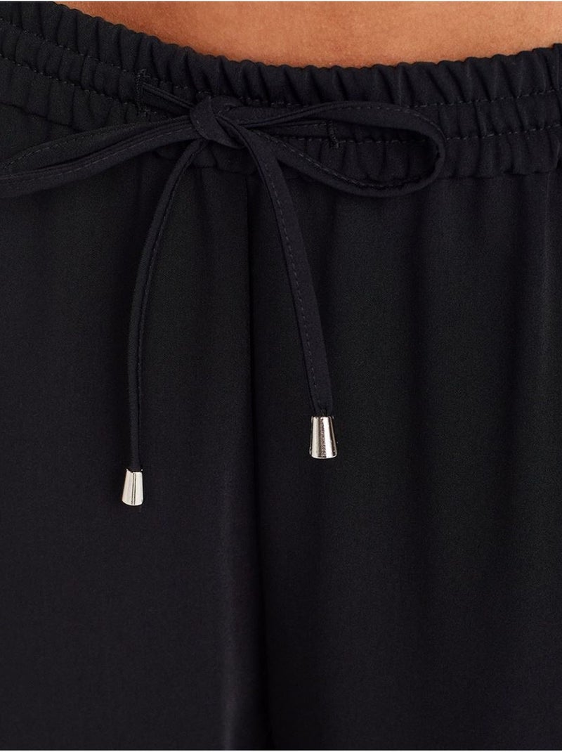 DILVIN Pantalon Large En Crêpe Noir - Kiabi