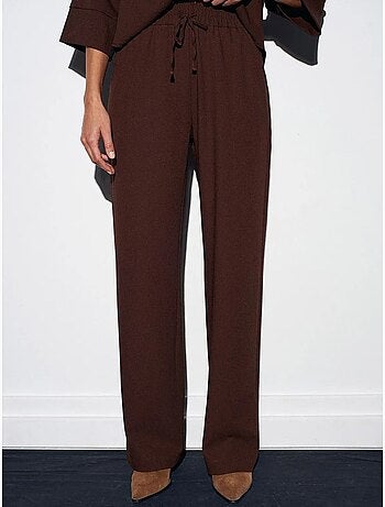 DILVIN Pantalon Large En Crêpe Pour Femme