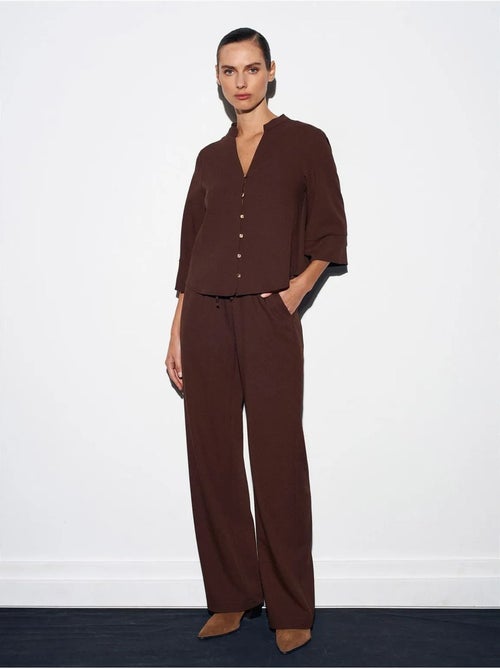 DILVIN Pantalon Large En Crêpe Pour Femme - Kiabi