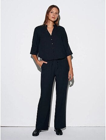 DILVIN Pantalon Large En Crêpe Pour Femme