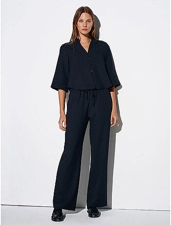 DILVIN Pantalon Large En Crêpe Pour Femme