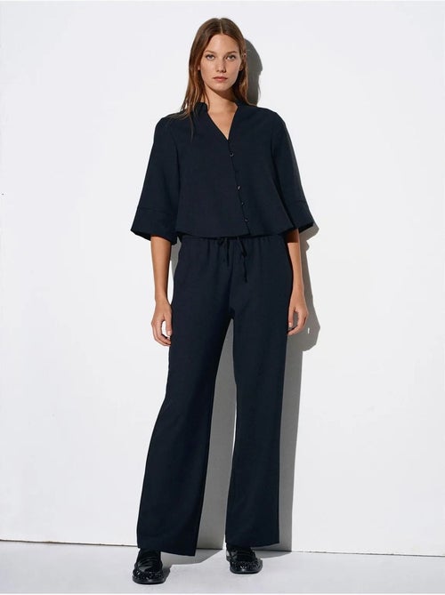 DILVIN Pantalon Large En Crêpe Pour Femme - Kiabi DILVIN Pantalon Large En Crêpe Pour Femme - Kiabi