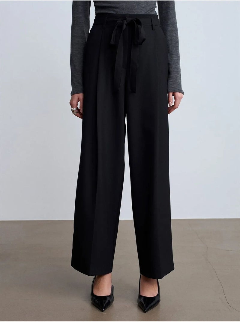 DILVIN Pantalon Large En Crêpe Pour Femme Noir - Kiabi