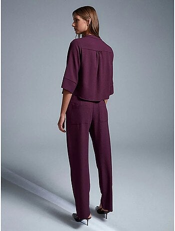 DILVIN Pantalon Large En Crêpe Pour Femme