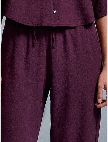 DILVIN Pantalon Large En Crêpe Pour Femme
