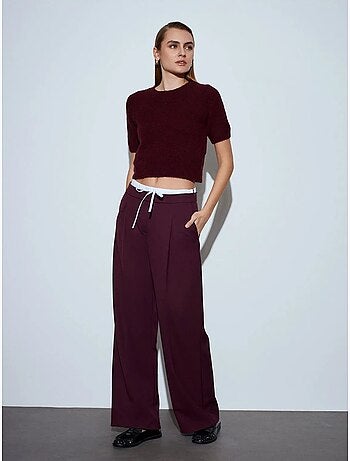 DILVIN Pantalon Large En Crêpe Pour Femme