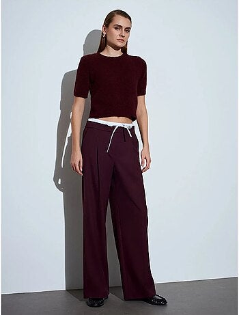 DILVIN Pantalon Large En Crêpe Pour Femme