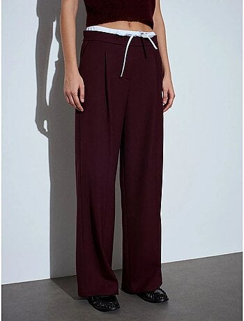 DILVIN Pantalon Large En Crêpe Pour Femme