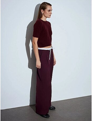 DILVIN Pantalon Large En Crêpe Pour Femme