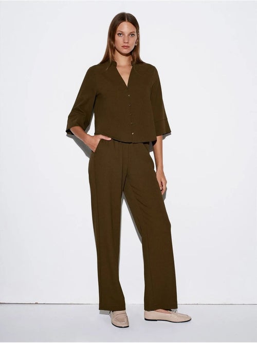 DILVIN Pantalon Large En Crêpe Pour Femme - Kiabi