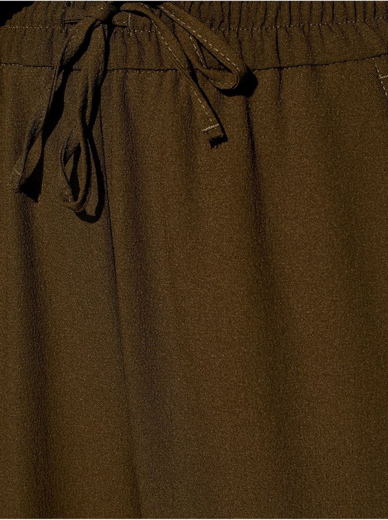 DILVIN Pantalon Large En Crêpe Pour Femme Vert kaki - Kiabi