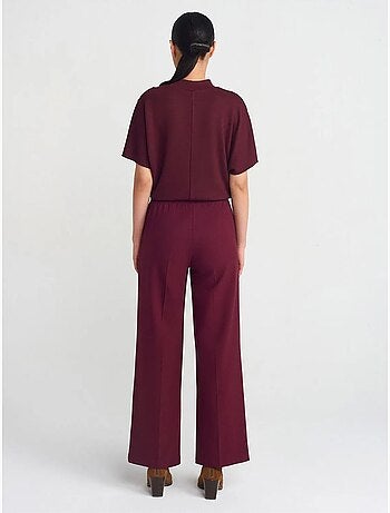 DILVIN Pantalon Large En Crêpe