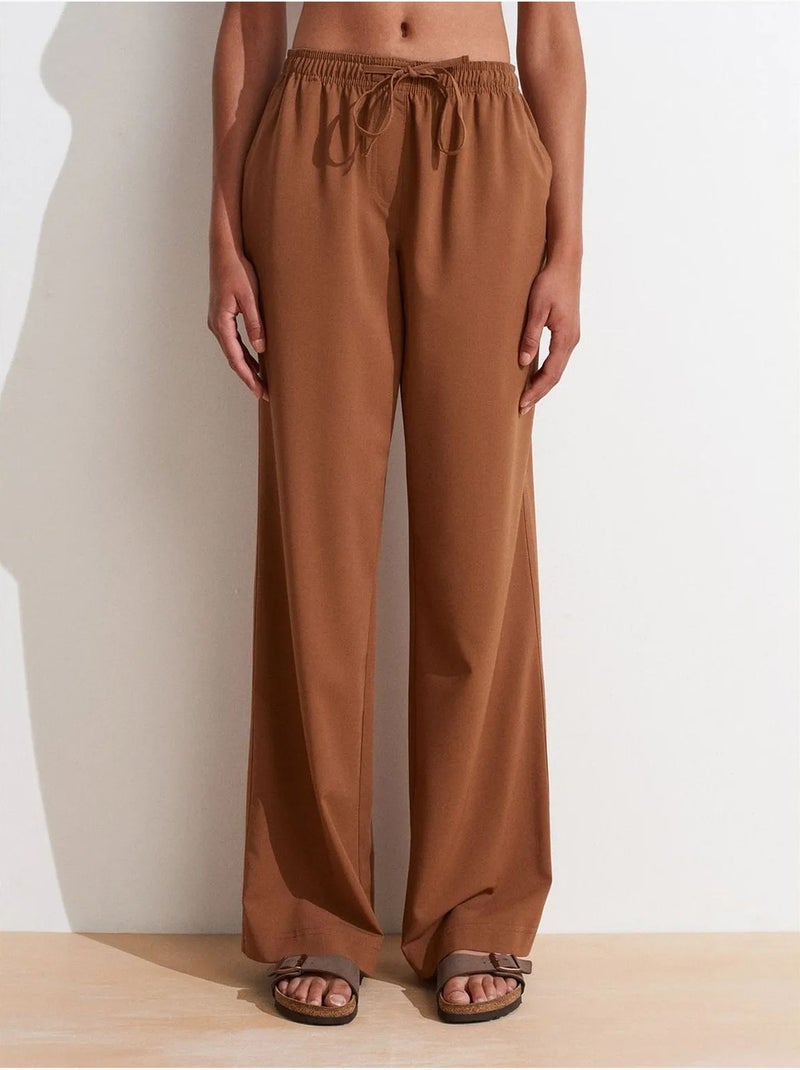 DILVIN Pantalon Large En Jersey Femme Marron - Kiabi