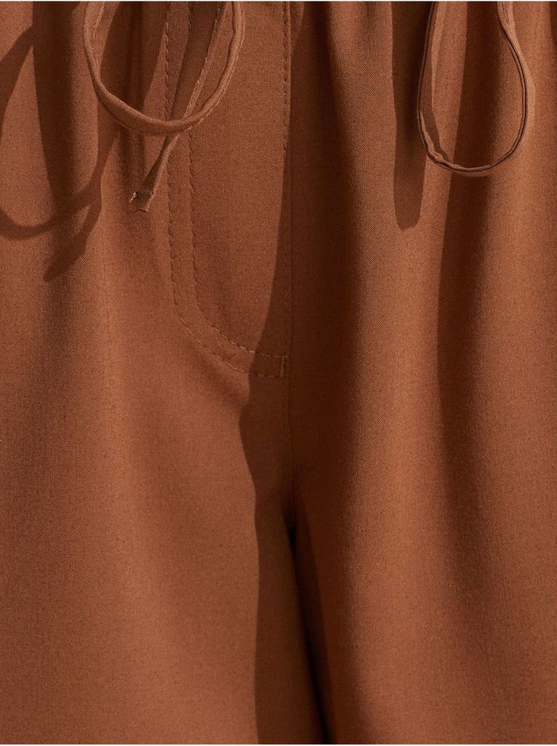 DILVIN Pantalon Large En Jersey Femme Marron - Kiabi
