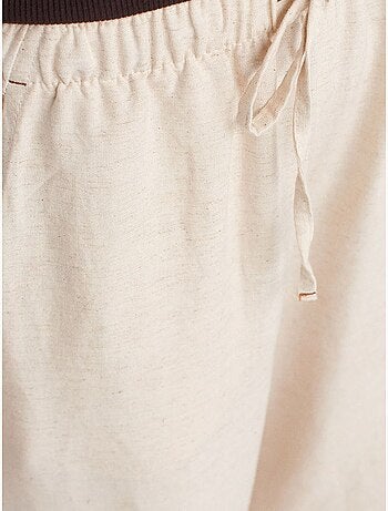 DILVIN Pantalon Large En Mélange De Lin