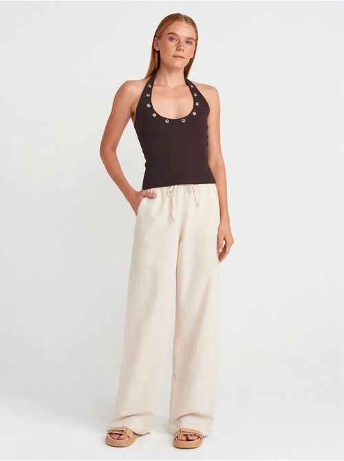 DILVIN Pantalon Large En Mélange De Lin - Kiabi