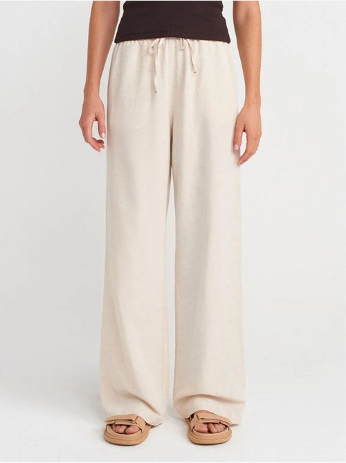 DILVIN Pantalon Large En Mélange De Lin - Kiabi