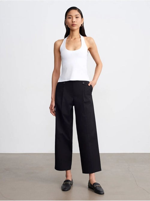 DILVIN Pantalon Large En Popeline De Coton, Taille Haute - Kiabi DILVIN Pantalon Large En Popeline De Coton, Taille Haute - Kiabi