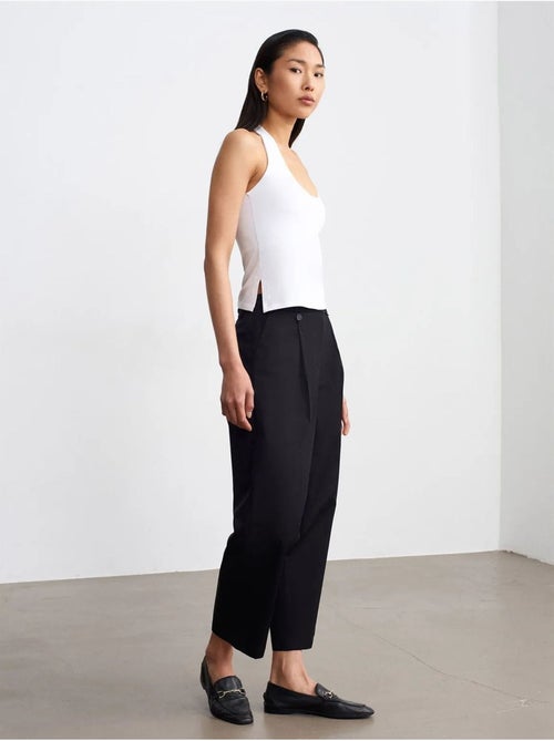 DILVIN Pantalon Large En Popeline De Coton, Taille Haute - Kiabi DILVIN Pantalon Large En Popeline De Coton, Taille Haute - Kiabi