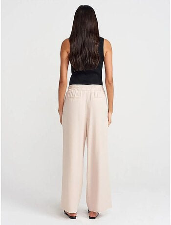 DILVIN Pantalon Large En Tencel À Taille Coulissée