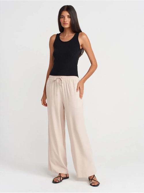 DILVIN Pantalon Large En Tencel À Taille Coulissée - Kiabi