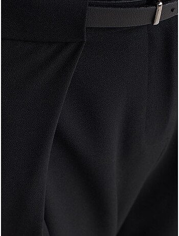 DILVIN Pantalon Large Femme En Crêpe Avec Ceinture