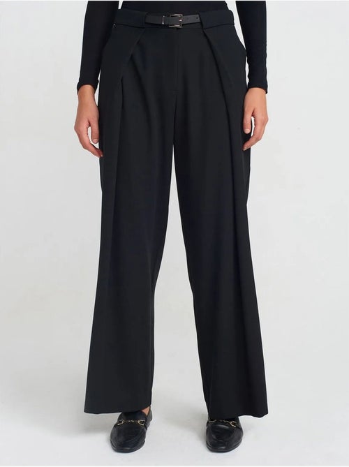 DILVIN Pantalon Large Femme En Crêpe Avec Ceinture - Kiabi DILVIN Pantalon Large Femme En Crêpe Avec Ceinture - Kiabi