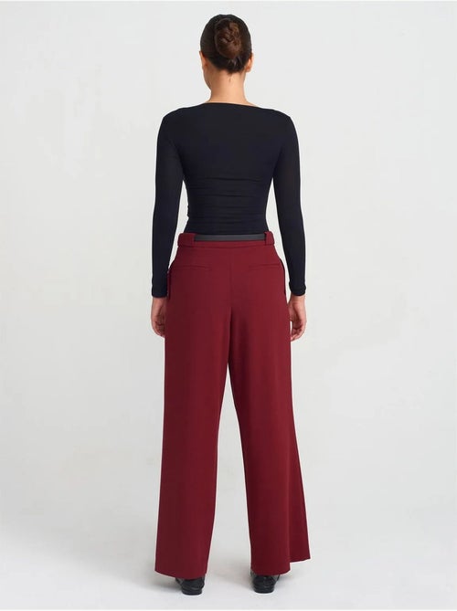 DILVIN Pantalon Large Femme En Crêpe Avec Ceinture - Kiabi DILVIN Pantalon Large Femme En Crêpe Avec Ceinture - Kiabi
