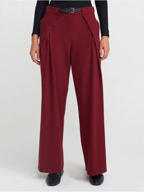 DILVIN Pantalon Large Femme En Crêpe Avec Ceinture - Kiabi DILVIN Pantalon Large Femme En Crêpe Avec Ceinture - Kiabi