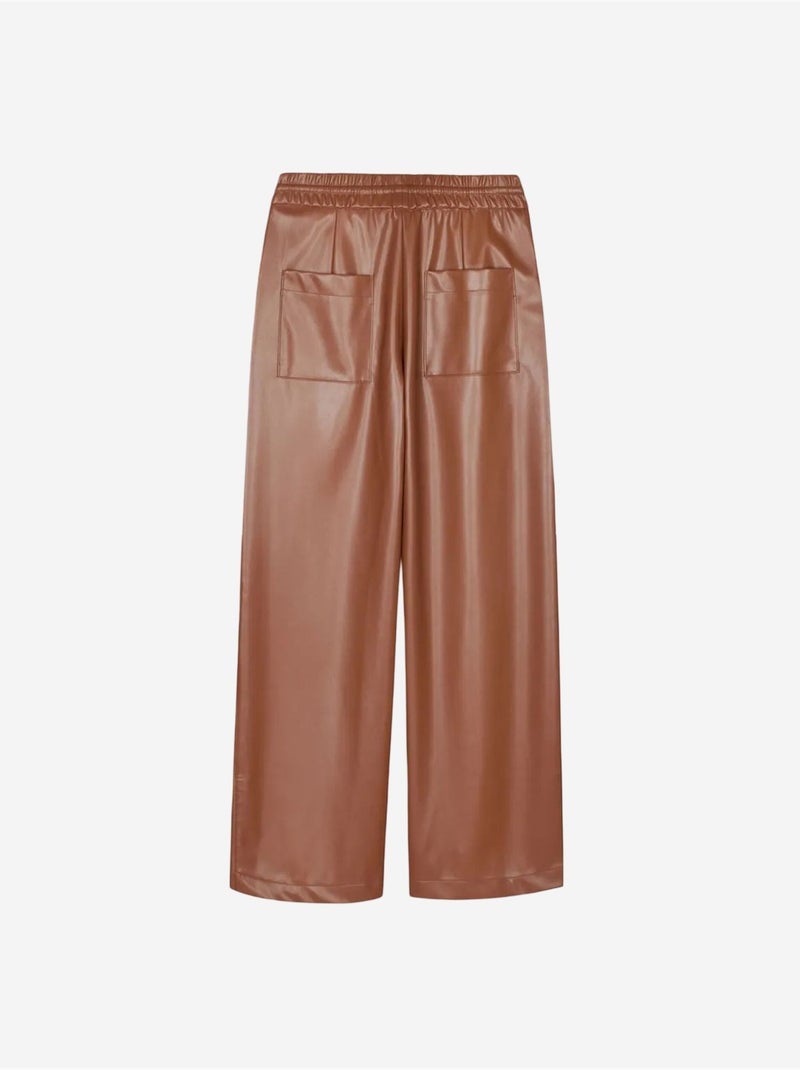 DILVIN Pantalon Large Femme En Similicuir Marron - Kiabi