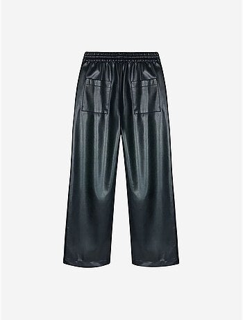 DILVIN Pantalon Large Femme En Similicuir