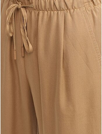 DILVIN Pantalon Large Femme En Tencel Avec Taille À Cordon