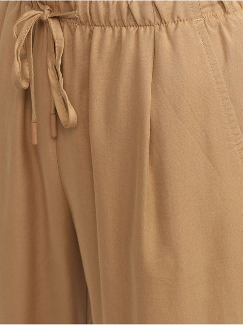 DILVIN Pantalon Large Femme En Tencel Avec Taille À Cordon - Kiabi