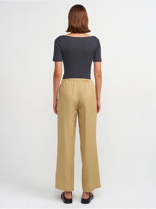 DILVIN Pantalon Large Femme En Tencel Avec Taille À Cordon - Kiabi