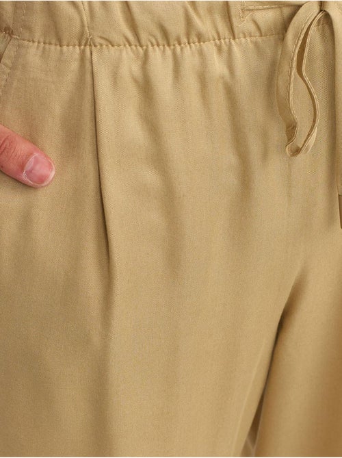 DILVIN Pantalon Large Femme En Tencel Avec Taille À Cordon - Kiabi