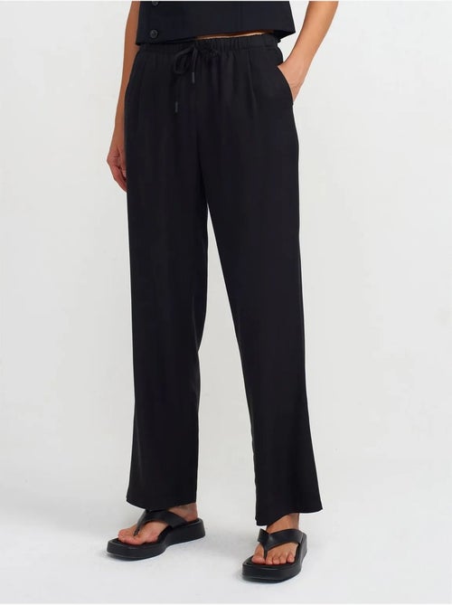 DILVIN Pantalon Large Femme En Tencel Avec Taille À Cordon - Kiabi