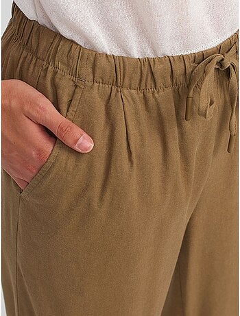 DILVIN Pantalon Large Femme En Tencel Avec Taille À Cordon