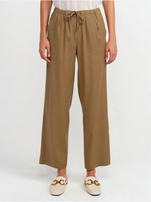 DILVIN Pantalon Large Femme En Tencel Avec Taille À Cordon - Kiabi