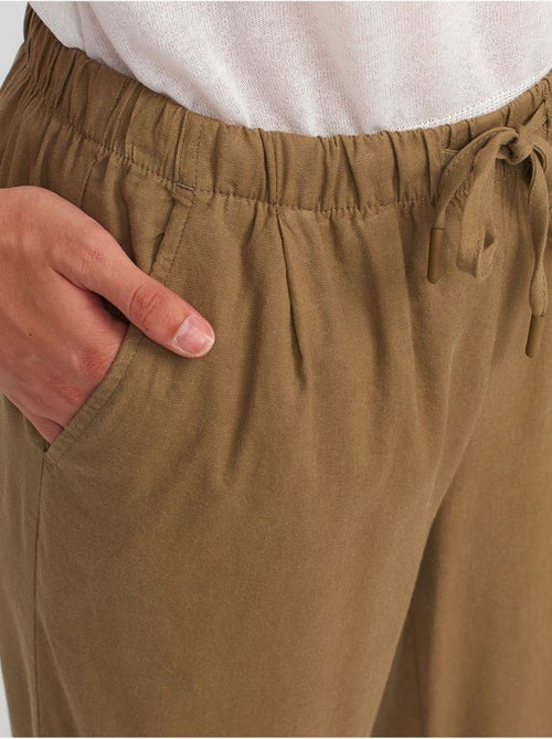 DILVIN Pantalon Large Femme En Tencel Avec Taille À Cordon - Kiabi