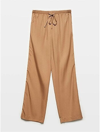DILVIN Pantalon Large Femme En Tencel