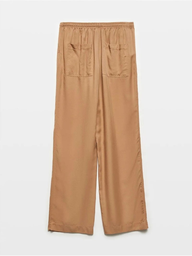 DILVIN Pantalon Large Femme En Tencel Camel - Kiabi